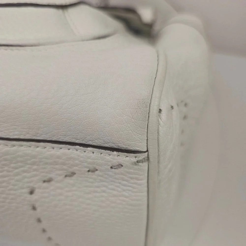 Coach Pinnacle Louisa Satchel Shoulder Bag Leather White Crossbody